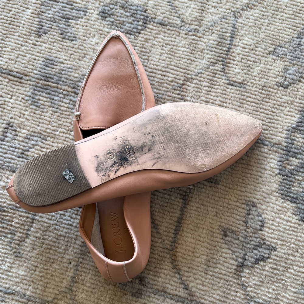 J. Crew Blush Leather Pointed Flats - Picture 3 of 3